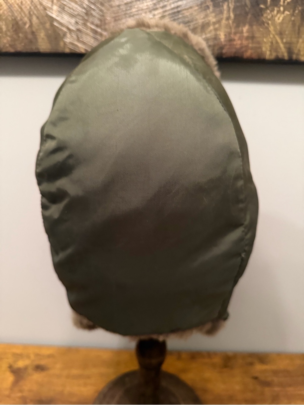 USAF B-9B Flyers Winter Helmet Bancroft Faux Fur Trapper Hat Olive Medium - Picture 9 of 12